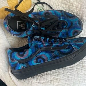 Vans Blue and Purple Tie-Dye Sneakers